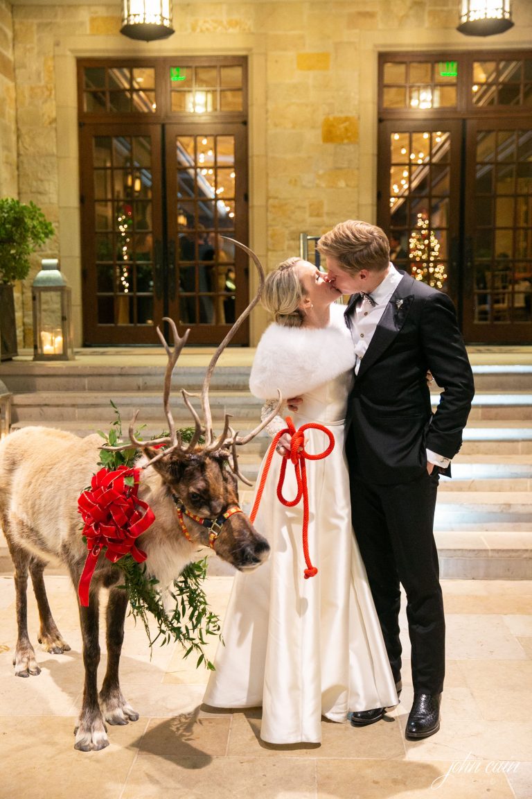 Wedding Kiss Reindeer Photo Shoot