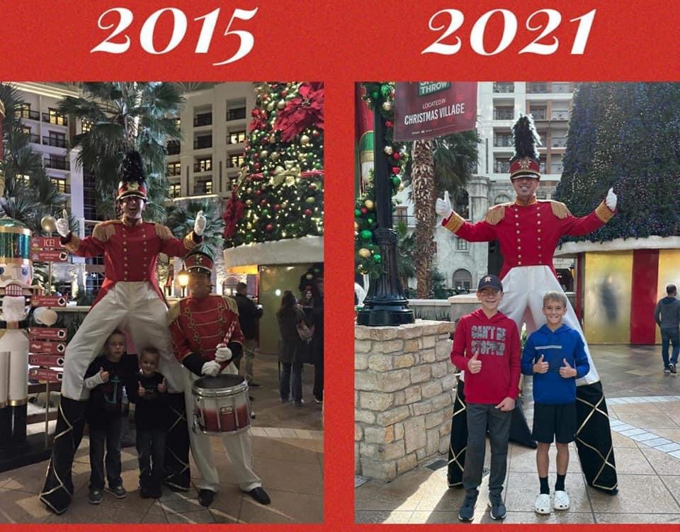 Growing up with a Dallas stilt walker!